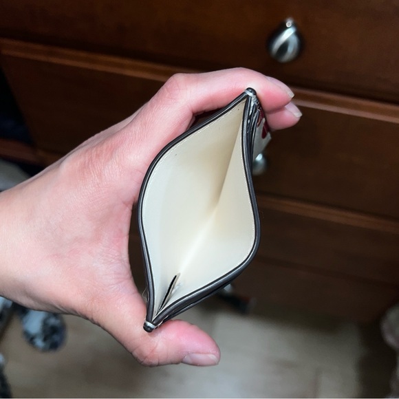 Coach Cherry Print Card Holder in White and Red - Picture 3 of 3